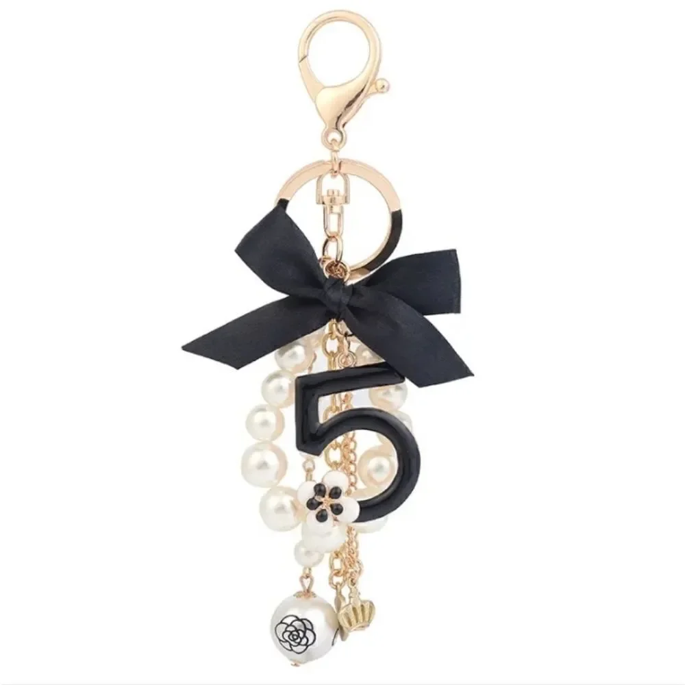 Luxurious No.5 CoCo Pearl Keychain Bag Charm